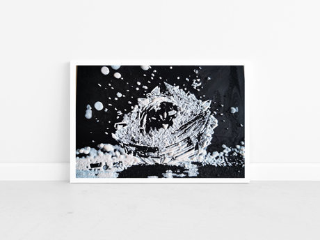 Abstrakte Kunst: Splitternder Kristall als 3d Druck Wandbild