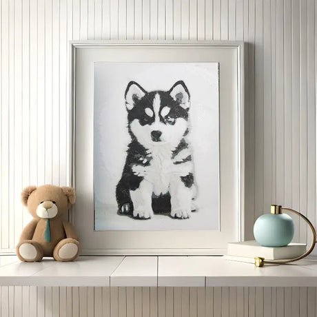 Süße Husky Welpen: Entzückendes 3D Wandbild zum Verlieben