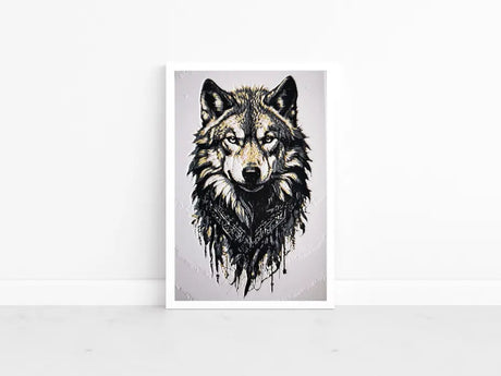 Wolf 3D Druck Wandbild